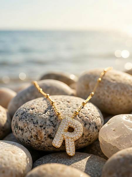 R Pendant | Gold-Plated Stainless Steel – KZ88123134
