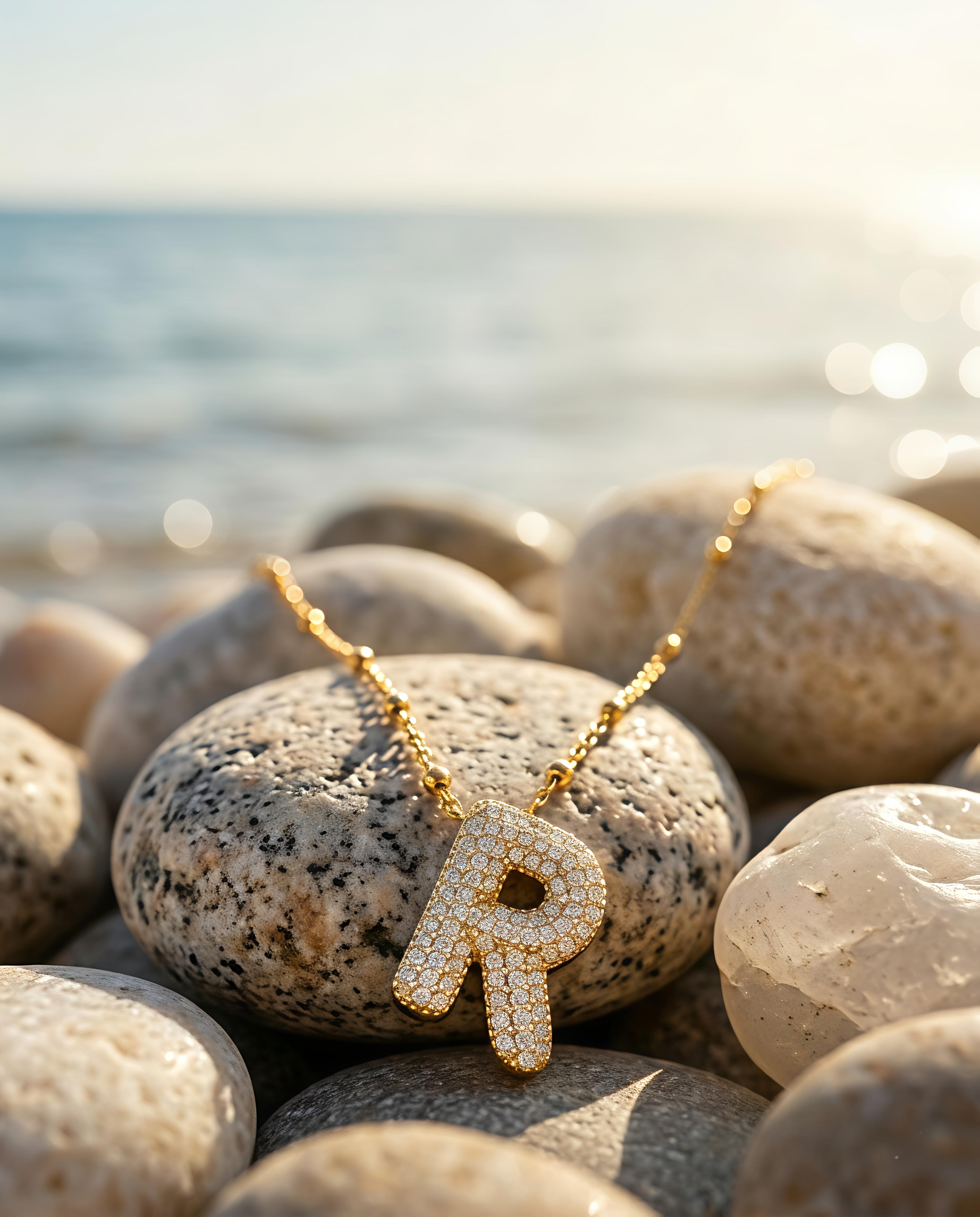 R Pendant | Gold-Plated Stainless Steel – KZ88123134