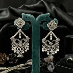 Raas Kala Statement Earrings | Silver Oxidised Earrings – PL88123117