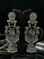 Raas Leela Naad Jhumkas | Silver Oxidised Earrings – JAY88123125
