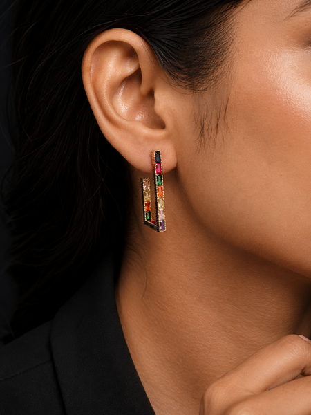 Rainbow Luxe Hoop Earrings | KZ88123179