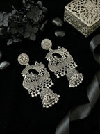 RasaJharokha Jhumkas | Silver Oxidised Earrings – JAY88123131