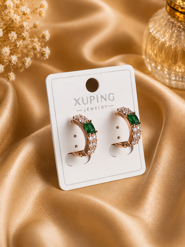 Regal Emerald Spark Hoops |  KZ88123187