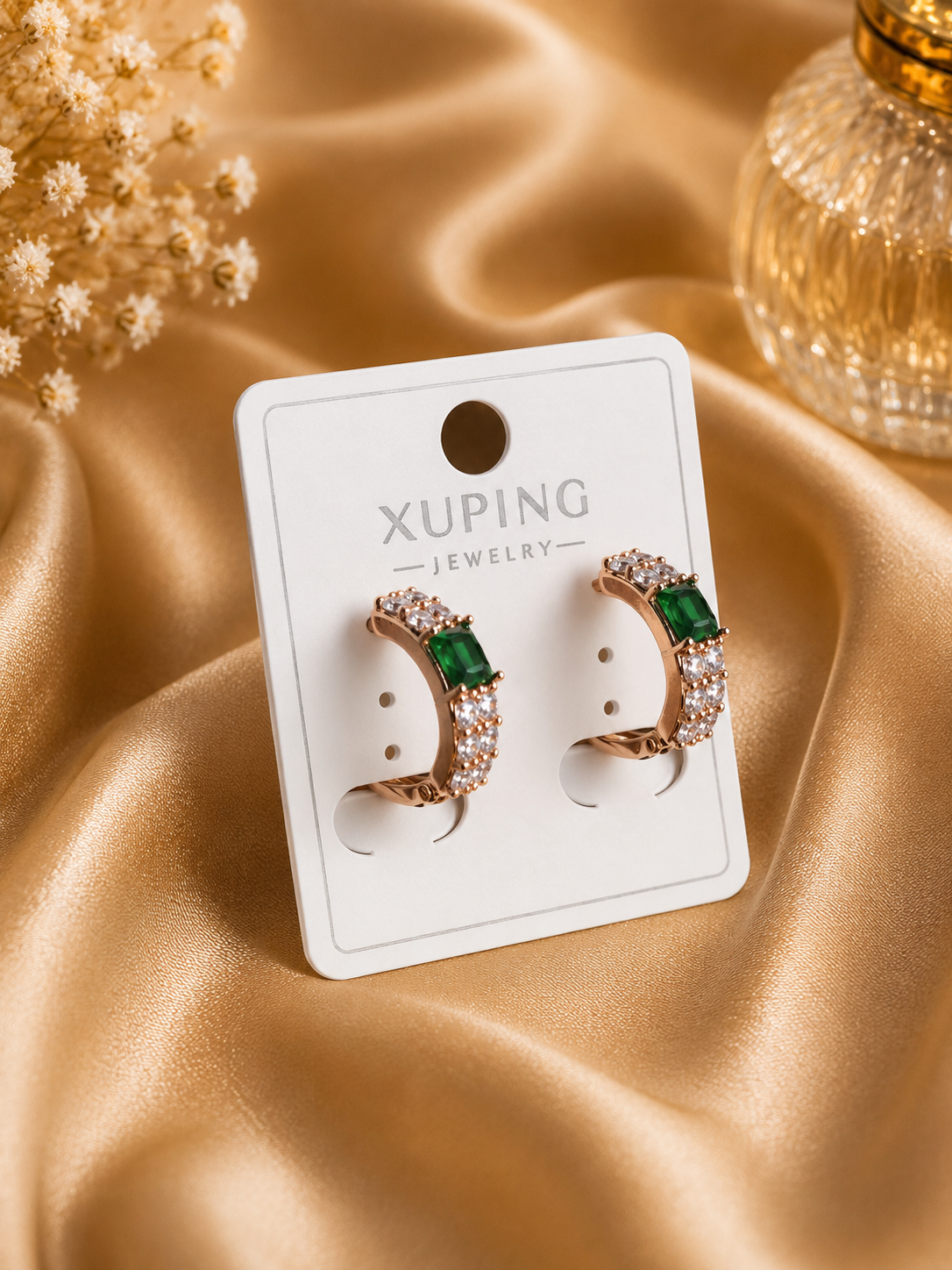Regal Emerald Spark Hoops |  KZ88123187