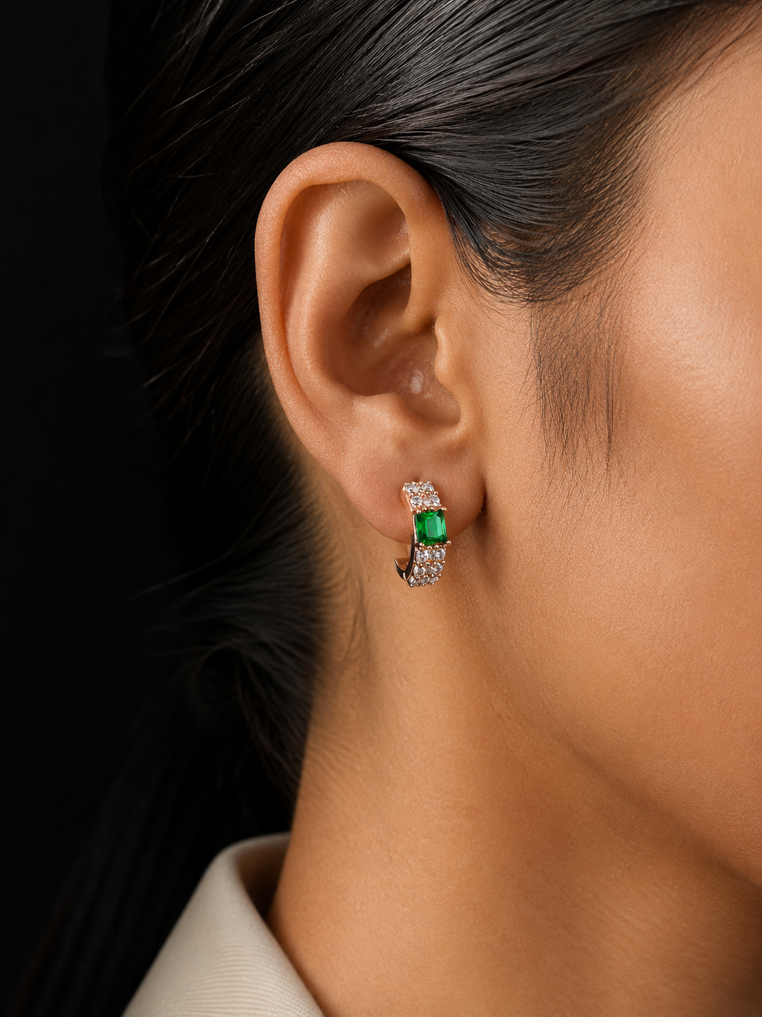 Regal Emerald Spark Hoops |  KZ88123187