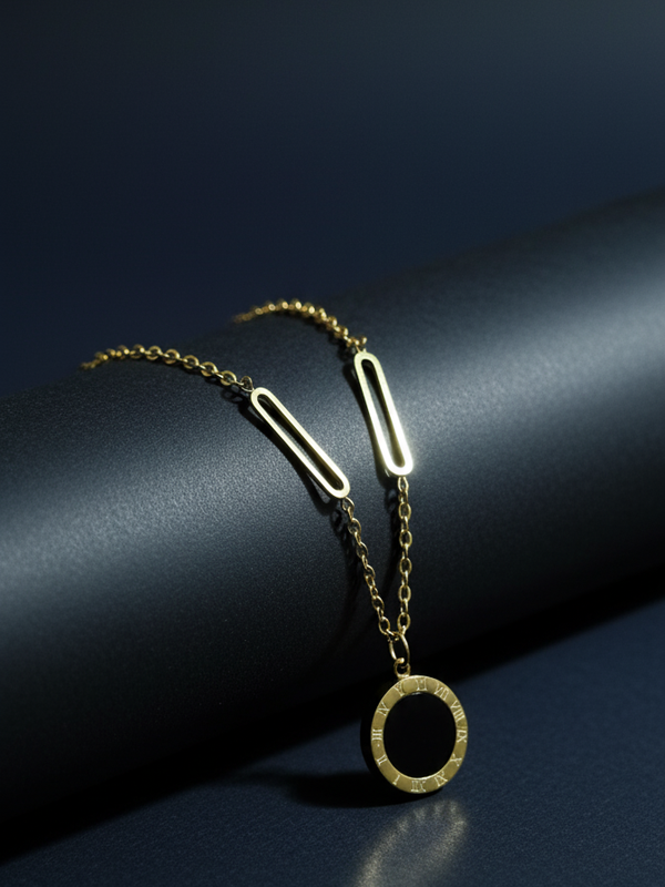 Roman Rhythm Pendant Chain | Gold-Plated Stainless Steel – KZ8812358