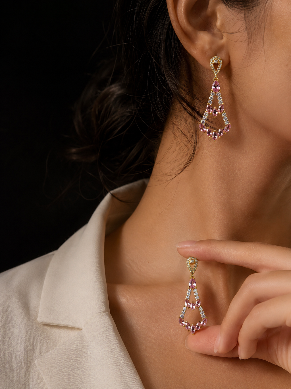 Rosé Luxe Crystal Drops |  KZ88123176