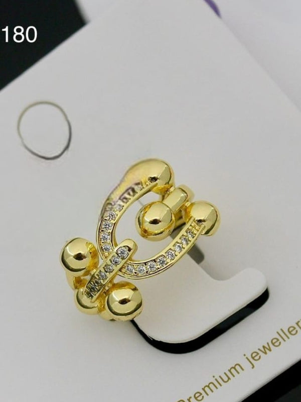 Royal Crest Ring | Adjustable Gold-Plated Stainless Steel–KZ8812394