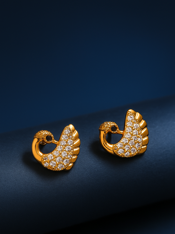 Royal Swan Sparkle Studs | Gold-Plated Brass – KZ8812346