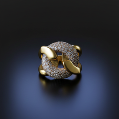 Royal Knot Ring | Adjustable Gold-Plated Stainless Steel–KZ8812392