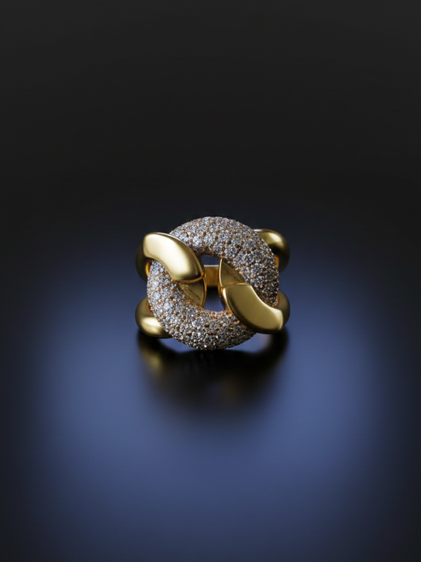 Royal Knot Ring | Adjustable Gold-Plated Stainless Steel–KZ8812392