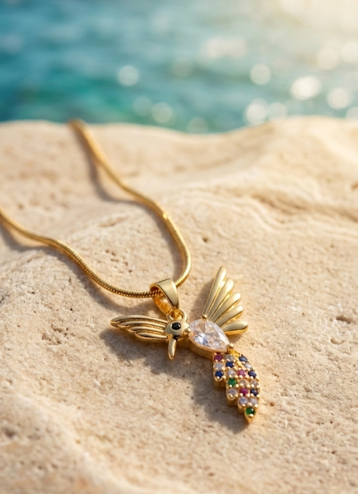 Royale Hummingbird Pendant | Gold-Plated Stainless Steel – KZ88123174