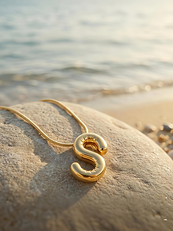 S Pendant | Gold-Plated Stainless Steel – KZ88123133