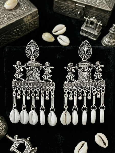 Shankha Yatra Earrings | Silver Oxidised Earrings – JAY88123121