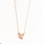 Sparkle Bow With Heart Necklace | Gold-Plated Stainless Steel – KZ881