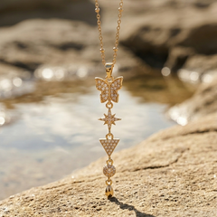 Stardust Butterfly Pendant | Gold-Plated Stainless Steel – KZ88123170