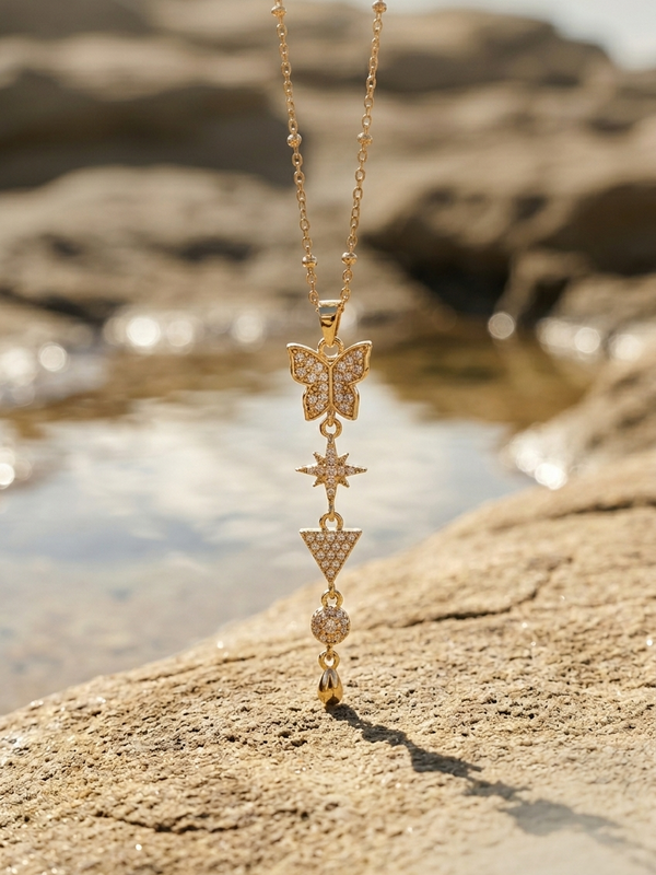 Stardust Butterfly Pendant | Gold-Plated Stainless Steel – KZ88123170