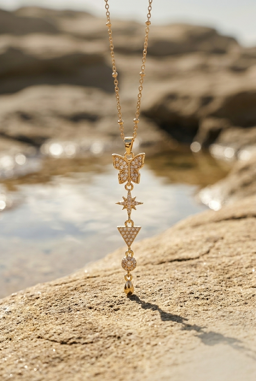 Stardust Butterfly Pendant | Gold-Plated Stainless Steel – KZ88123170