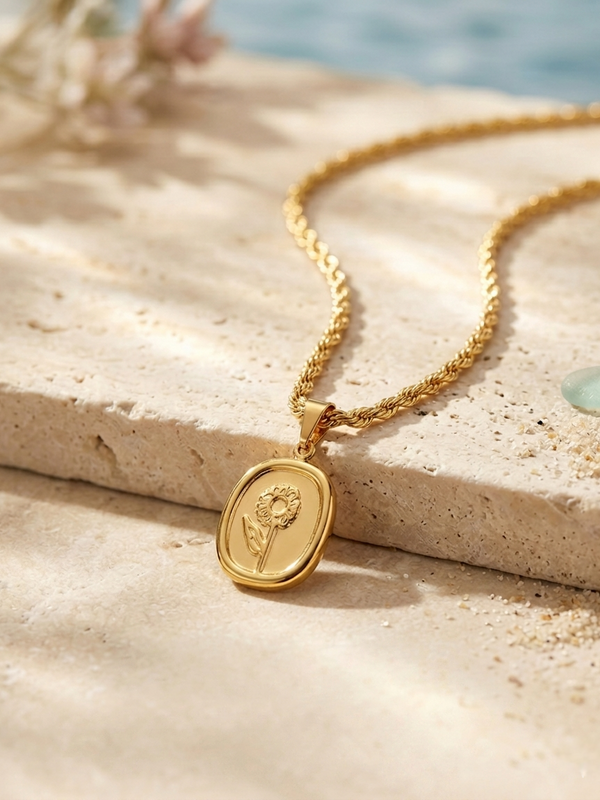 Sunflower Charm Pendant | Gold-Plated Stainless Steel – KZ88123153