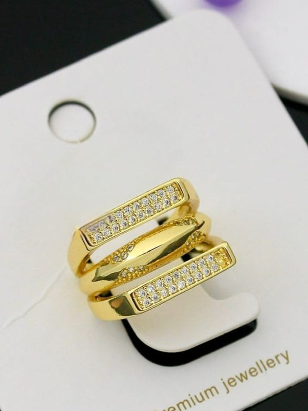 Trinity Grace Ring | Adjustable Gold-Plated Stainless Steel–KZ88123102