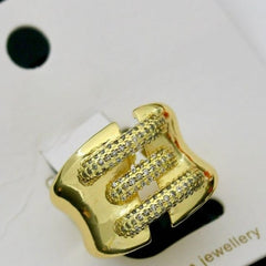 Triple Luxe Ring | Adjustable Gold-Plated Stainless Steel–KZ8812396