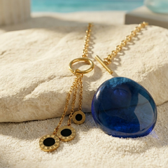 Triple Midnight Charm Necklace | Gold-Plated Stainless Steel – KZ88123154