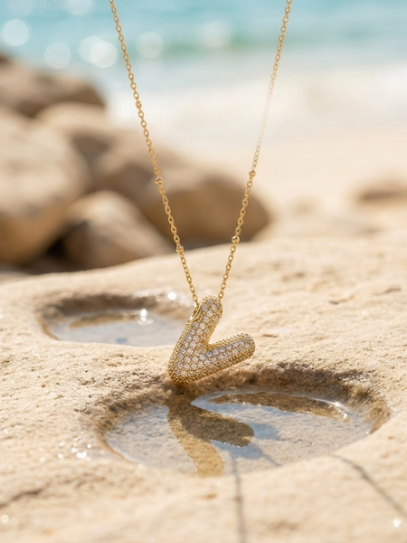 V Pendant | Gold-Plated Stainless Steel – KZ88123137