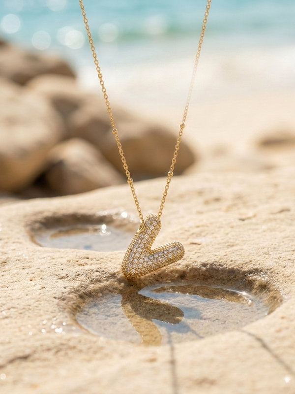 V Pendant | Gold-Plated Stainless Steel – KZ88123137