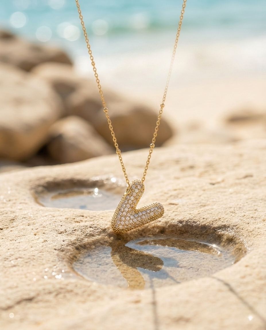 V Pendant | Gold-Plated Stainless Steel – KZ88123137