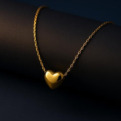 Minimal Heart Necklace | Gold-Plated Stainless Steel- KZ8812307