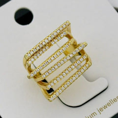 Diamond Stripes Band | Adjustable Gold-Plated Stainless Steel–KZ88123103
