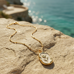 White Golden Rose Pendant | Gold-Plated Stainless Steel – KZ88123167