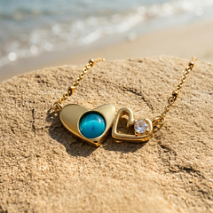 You & Me Necklace Blue | Gold-Plated Stainless Steel – KZ88123145