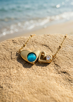 You & Me Necklace Blue | Gold-Plated Stainless Steel – KZ88123145