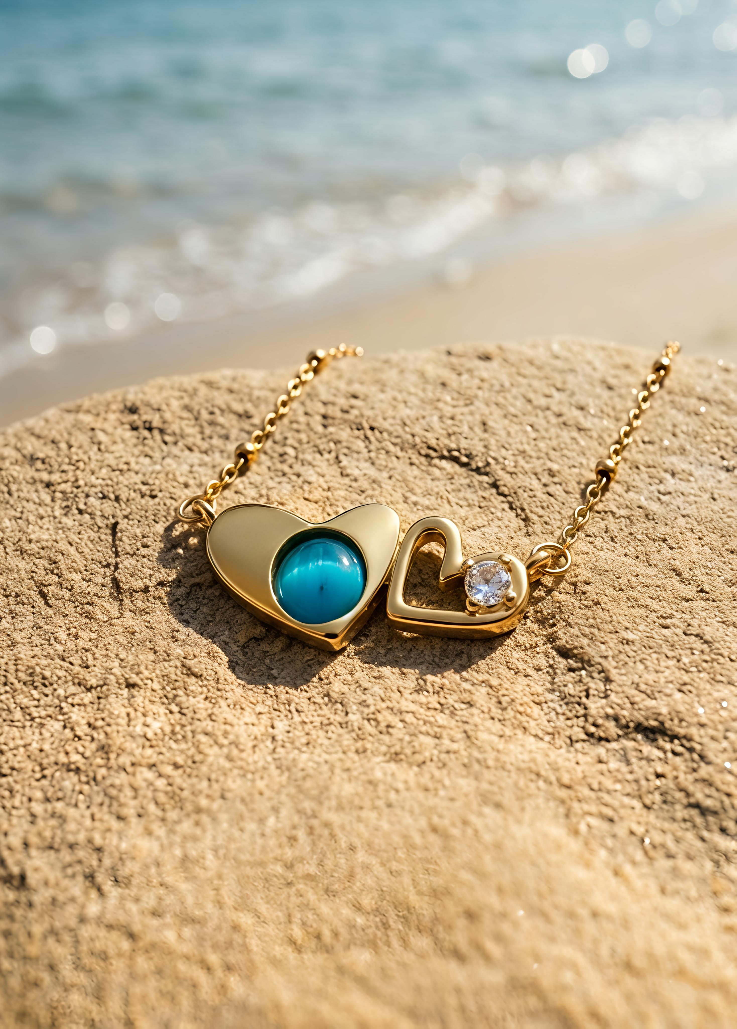 You & Me Necklace Blue | Gold-Plated Stainless Steel – KZ88123145