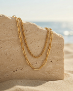 Double Layer Chain Necklace | Gold-Plated Stainless Steel – KZ88123161