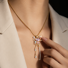 Nova Butterfly Necklace | Gold-Plated Stainless Steel – KZ88123149