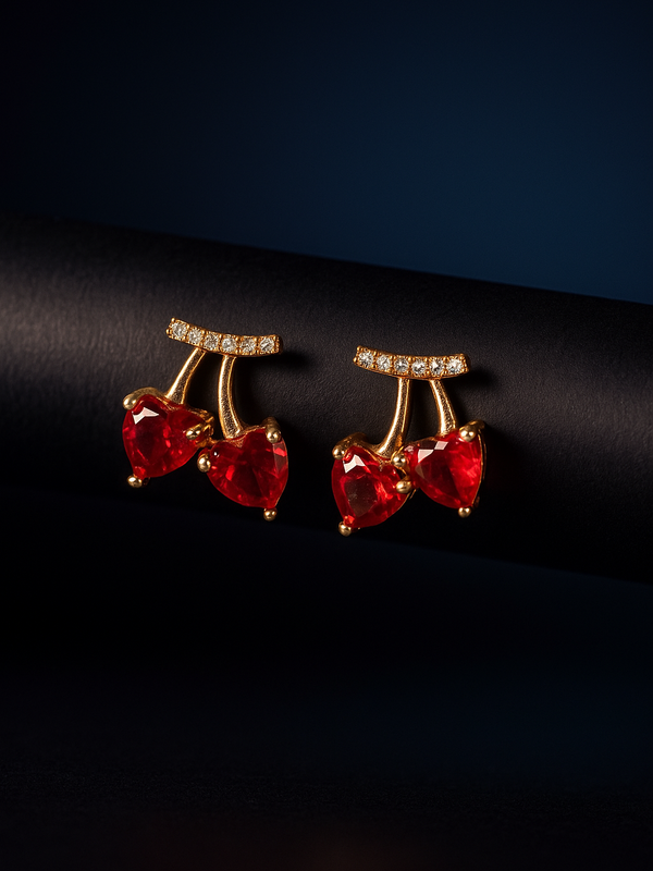 Cherry Kiss Earrings | Gold-Plated Stainless Steel  – KZ8812318