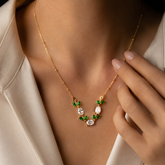 Nature Spark Gem Necklace | Gold-Plated Stainless Steel – KZ88123143