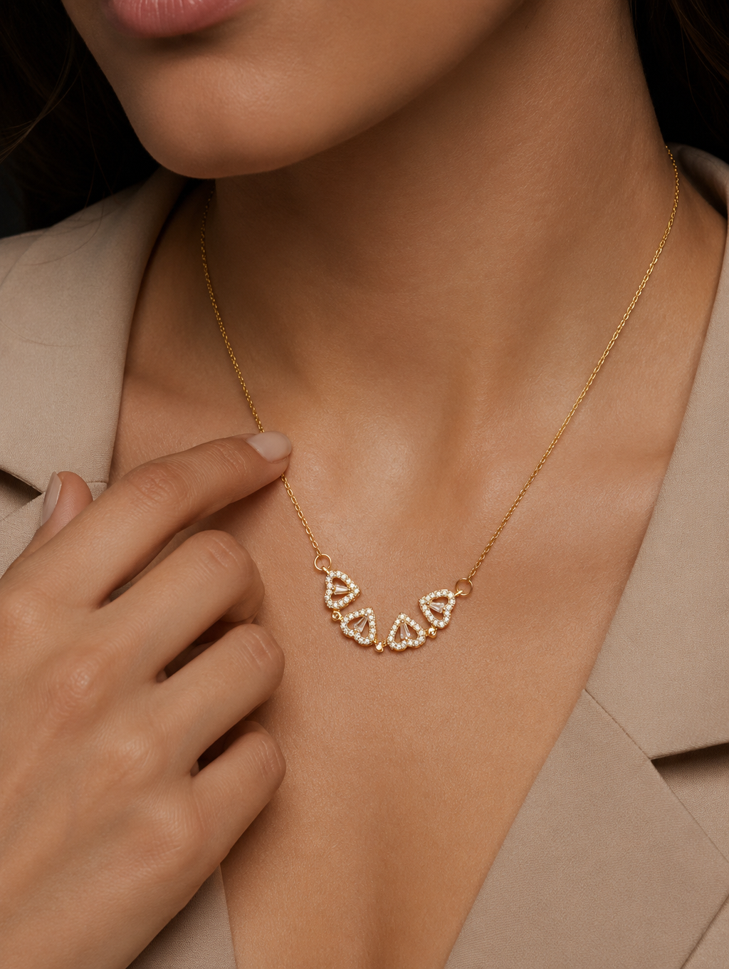 Open Luxe Fortune Necklace | Gold-Plated Stainless Steel – KZ88123166