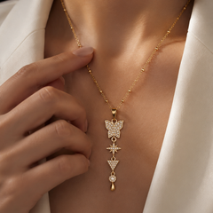 Stardust Butterfly Pendant | Gold-Plated Stainless Steel – KZ88123170