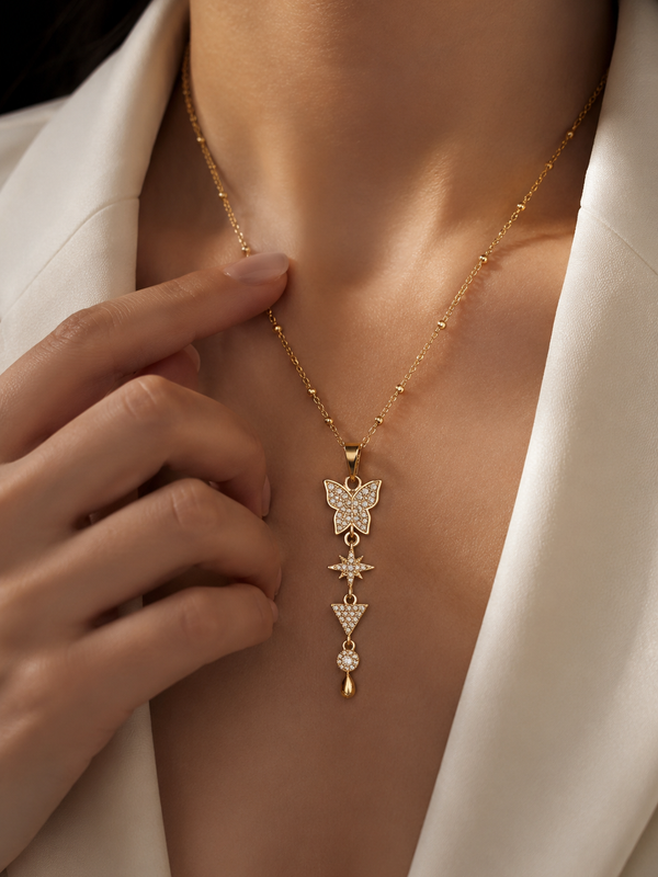 Stardust Butterfly Pendant | Gold-Plated Stainless Steel – KZ88123170