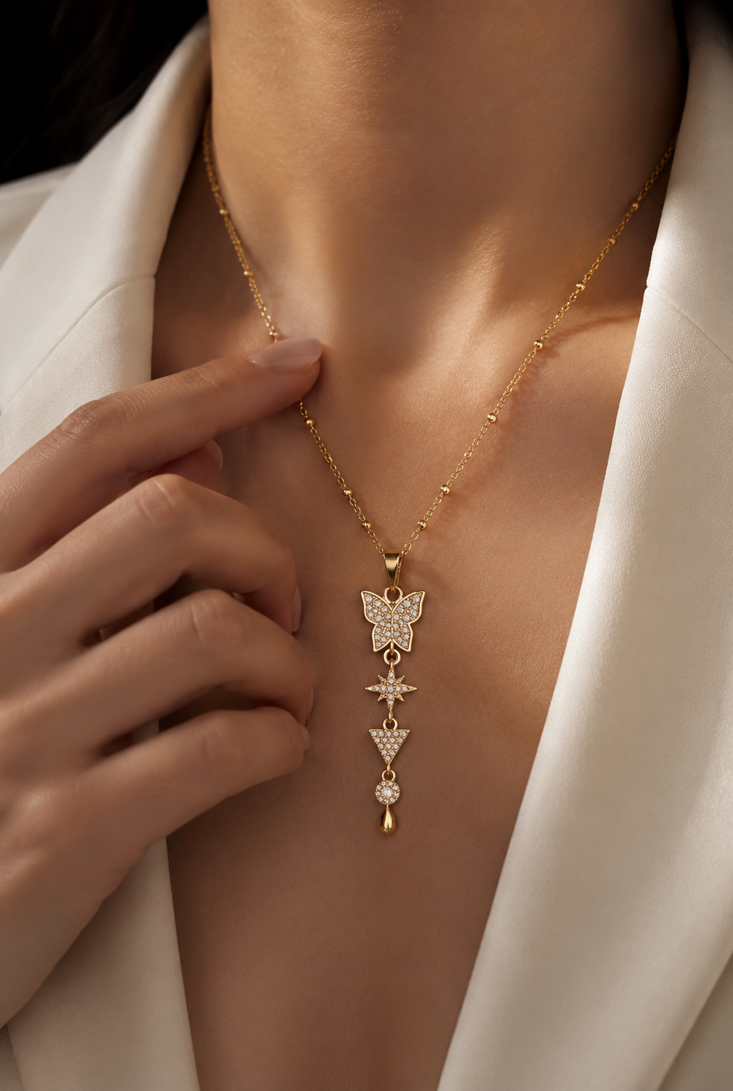 Stardust Butterfly Pendant | Gold-Plated Stainless Steel – KZ88123170