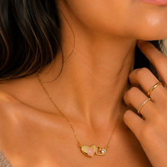 You & Me Necklace Blue | Gold-Plated Stainless Steel – KZ88123145