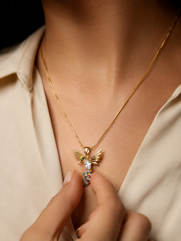 Royale Hummingbird Pendant | Gold-Plated Stainless Steel – KZ88123174