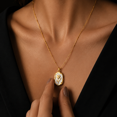 White Golden Rose Pendant | Gold-Plated Stainless Steel – KZ88123167