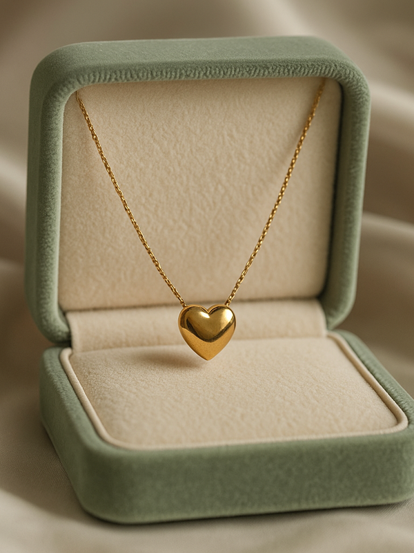 Minimal Heart Necklace | Gold-Plated Stainless Steel- KZ8812307