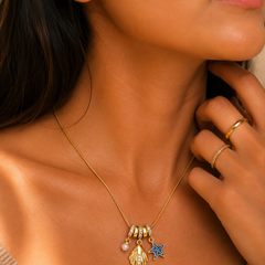 Starfish Pearl Charm Necklace | Gold-Plated Stainless Steel – KZ88123157