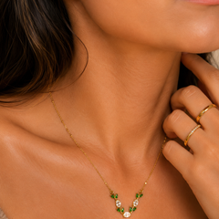 Nature Spark Gem Necklace | Gold-Plated Stainless Steel – KZ88123143