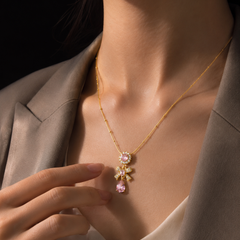 Pink Princess Necklace | Gold-Plated Stainless Steel – KZ88123171